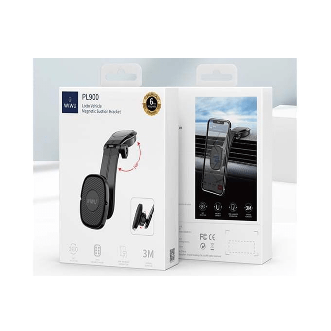 Wiwu PL900 Lotto Vehicle Magnetic Suction Bracket - Black in Qatar Wiwu PL900 Lotto Vehicle Magnetic Suction Bracket - Black in Qatar